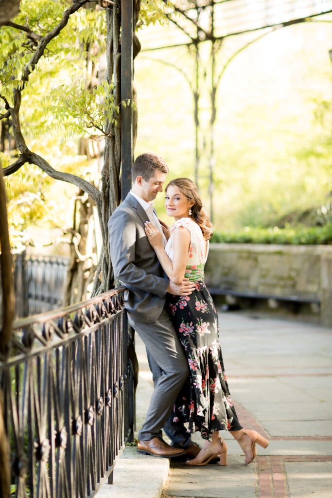 engaged couple conservatory gardens nyc central park