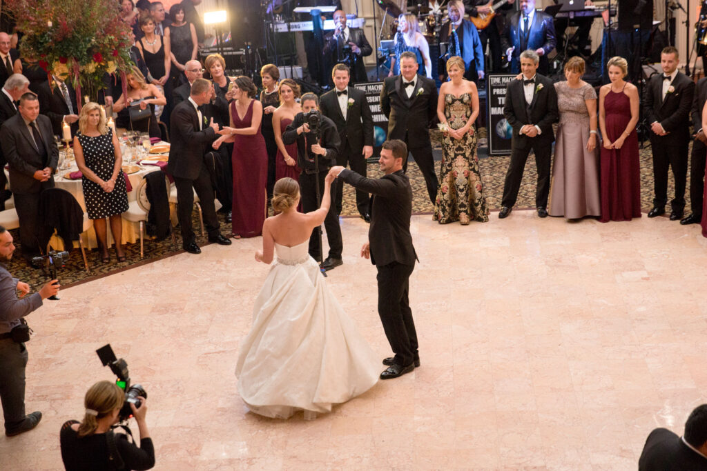 bride and groom first dance