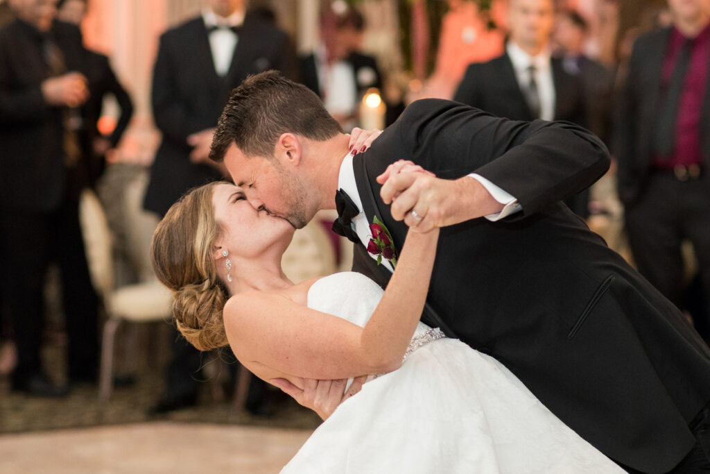 bride and groom first dance